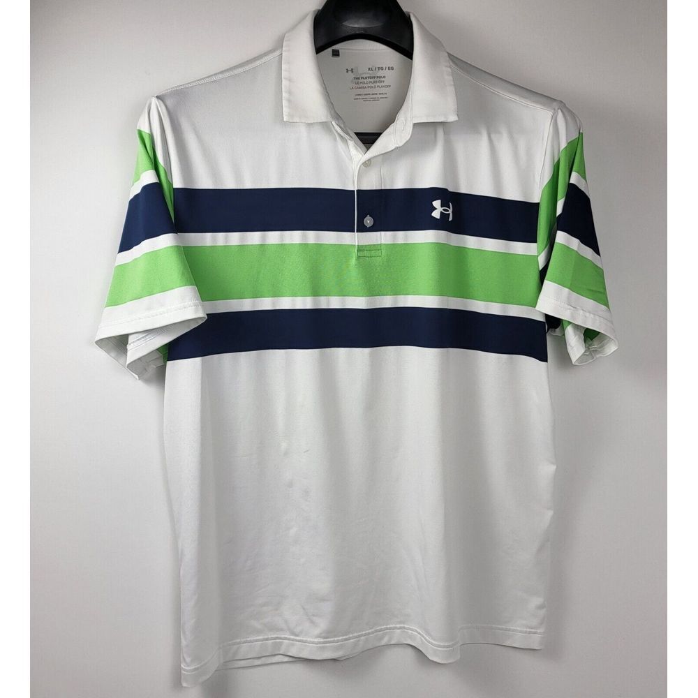 Under Armour Golf The Playoff Polo Shirt Men's Size XLarge White Short‎ Sleeve